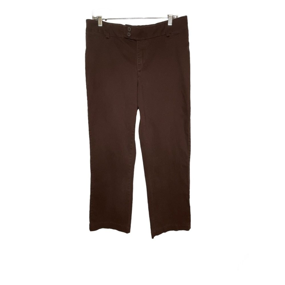 Lee Women's Just Below The Waist Straight Leg Pants Size 14M Chocolate Brown
